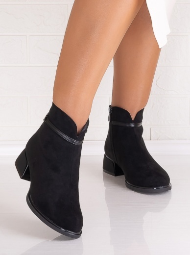 Botine Dama Negre din Piele Ecologica Intoarsa Bonie - Img 5