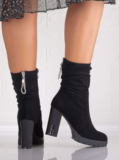Botine Dama Negre din Piele Ecologica Intoarsa Verasia - Img 4