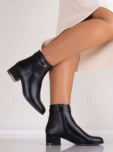 Botine Dama Negre din Piele Ecologica Vivienna - Img 2