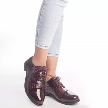 Casual παπούτσια lora κόκκινο eco leather lace-up - Img 2