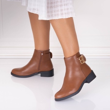 Ghete dama Camel din Piele Ecologica Edana