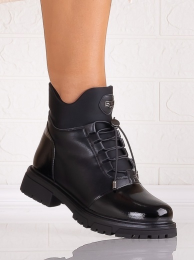 Ghete dama Imblanite Negre2 din Piele Ecologica Novia - Img 3