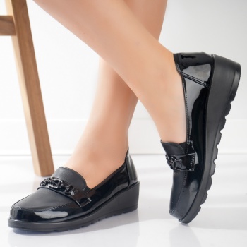 Klodi Ladies Casual Μαύρα Παπούτσια από Οικολογικό Δέρμα - Img 2