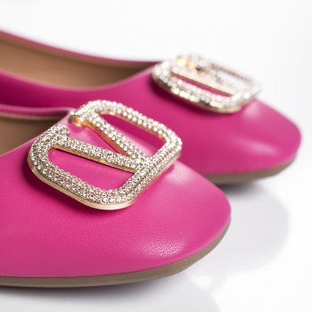 Ladies' fuchsia μπαλαρίνες dini manal eco leather - Img 5