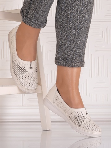 Pantofi casual Bej dama din Piele Ecologica Amosa