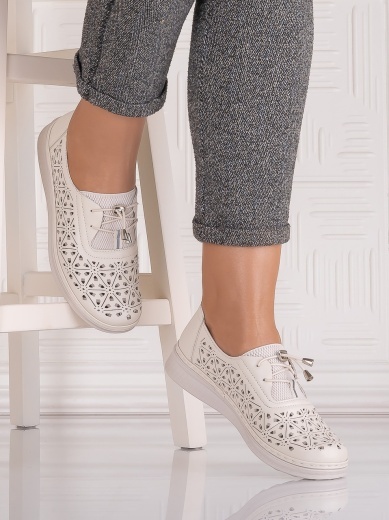 Pantofi casual Bej dama din Piele Ecologica Sorata - Img 2
