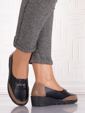 Pantofi casual Negrii dama din Piele Ecologica Irsaia