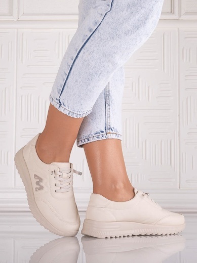 Pantofi dama Casual Bej din Piele Ecologica Arela - Img 4