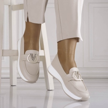 Pantofi dama Casual Bej din Piele Ecologica Nelisia