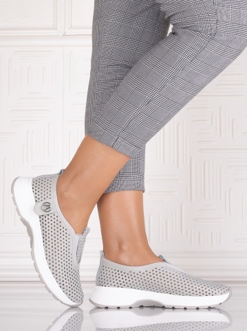 Pantofi dama casual Gri din Piele Naturala Elenor