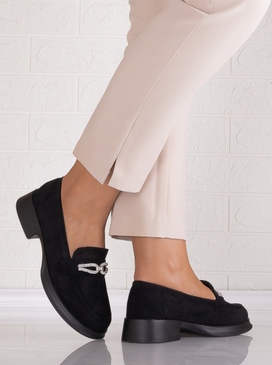 Pantofi dama casual Negri din Piele Ecologica Intoarsa Warifa - Img 4