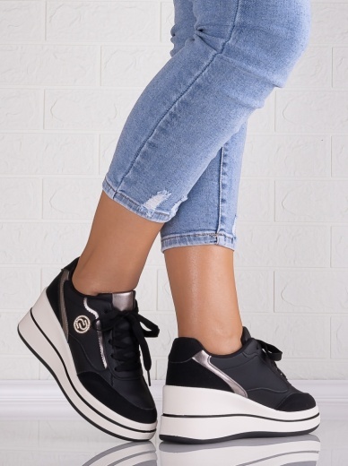 Pantofi dama casual Negri din Piele Ecologica Samyla - Img 4