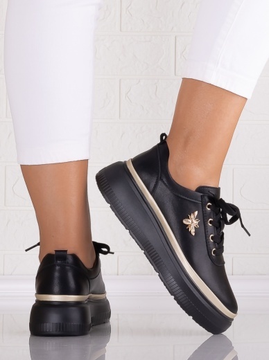 Pantofi dama casual Negri din Piele Naturala Letisa - Img 4