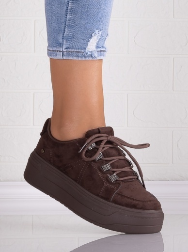 Sneakers dama cu platforma Maro din Piele Ecologica Intoarsa Davena