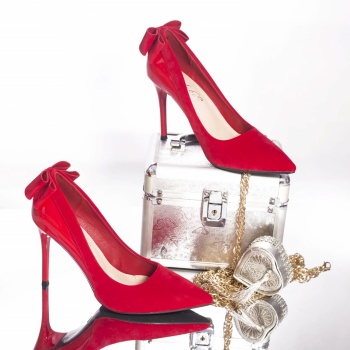 Stiletto ioana eco leather σε κόκκινο χρώμα - Img 3