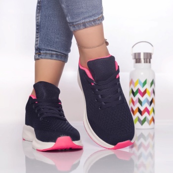 Αθλητικά παπούτσια cezara textile navy-blue-pink - Img 2