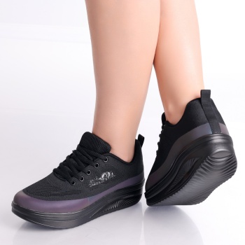 Γυναικεία μαύρα sneakers από την Textil Riana - Img 2
