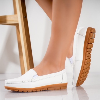 Γυναικεία παπούτσια Casual White Natural Leather Comoi Shoes - Img 2