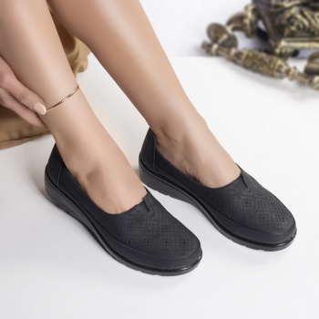 Γυναικεία casual παπούτσια μαύρο eco-leather yield - Img 3