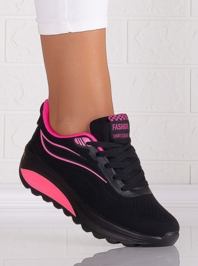 Adidasi dama Negru/roz din Textil Laniva