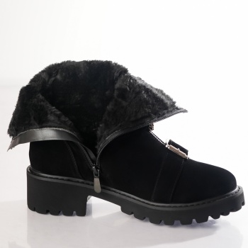 Agnes Μαύρες γυναικείες μπότες από δέρμα Eco Wrapped Leather - Img 5