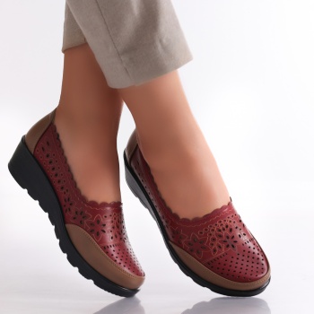Bordo Γυναικεία παπούτσια σε Desi Ecological Leather - Img 3