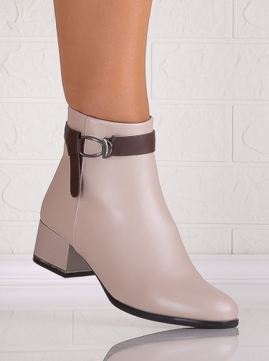 Botine Dama Bej din Piele Ecologica Vivienna
