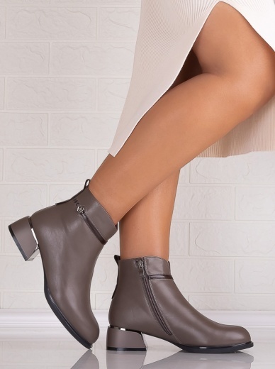 Botine Dama Gri din Piele Ecologica Bonie - Img 4