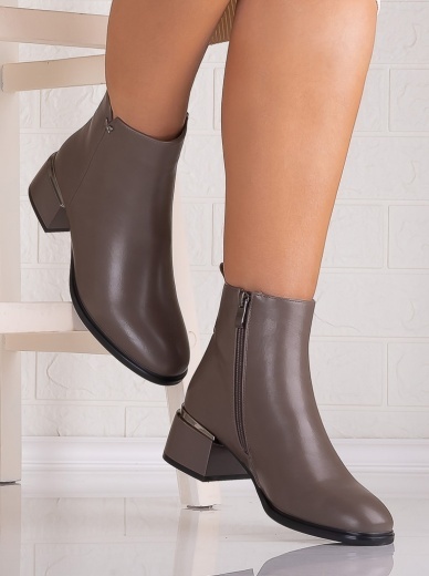 Botine Dama Gri din Piele Ecologica Empira