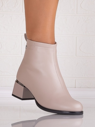Botine Dama Imblanite Bej din Piele Ecologica Lilita - Img 2