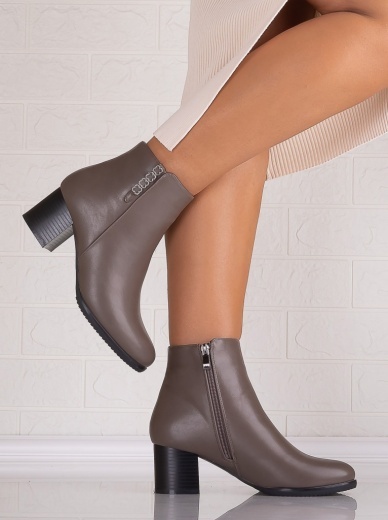 Botine Dama Imblanite Gri din Piele Ecologica Omania - Img 4