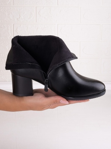 Botine Dama Imblanite Negre din Piele Ecologica Omania - Img 4