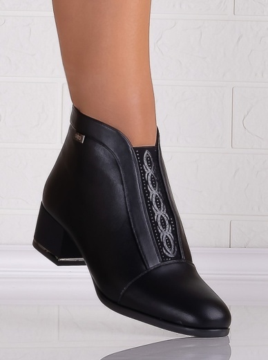 Botine Dama Negre din Piele Ecologica Elia