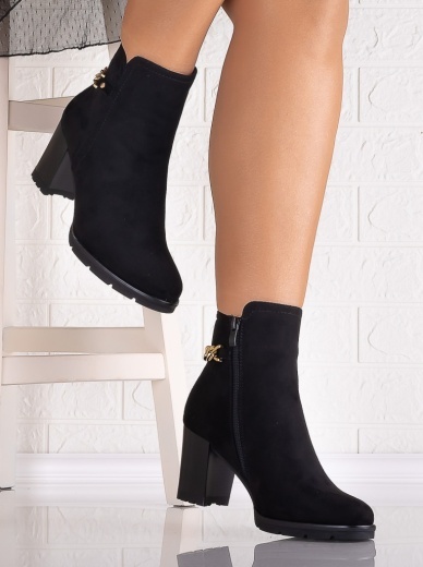 Botine Dama Negre din Piele Ecologica Intoarsa Bresela - Img 3