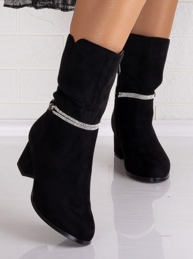 Botine Dama Negre din Piele Ecologica Intoarsa Nivoria - Img 6