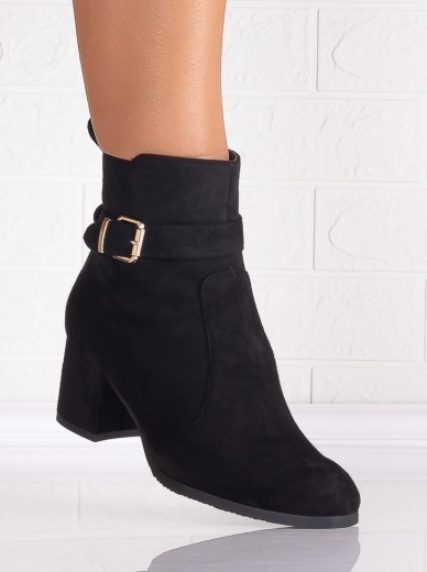 Botine Dama Negre din Piele Ecologica Intoarsa Rotal - Img 2