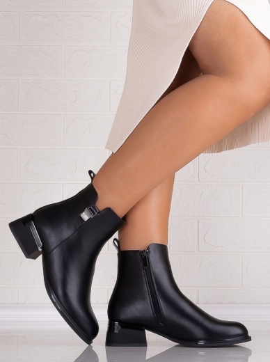 Botine Dama Negre din Piele Ecologica Sevia - Img 2
