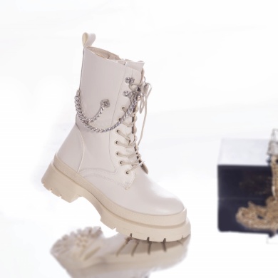 Casual μπότες tebah eco leather με επένδυση μπεζ - Img 4