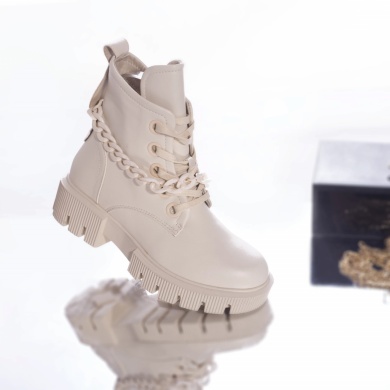 Casual μπότες vitaly eco leather με επένδυση μπεζ - Img 4