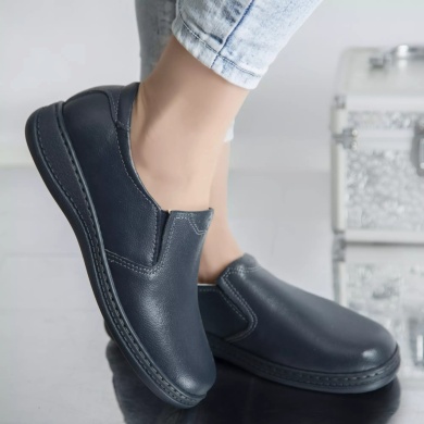 Casual παπούτσια deborah navy φυσικό δέρμα