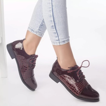 Casual παπούτσια lora κόκκινο eco leather lace-up - Img 5