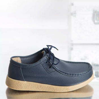 Casual παπούτσια lucy navy φυσικό δέρμα - Img 2