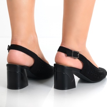 Deni Ladies Μαύρο Eco Leather Παπούτσια με τακούνι - Img 6