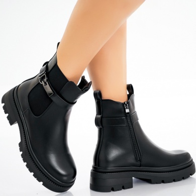 Enia Ladies' Black Enhanced Eco Leather μπότες - Img 3