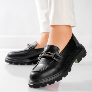 Gesa Ladies Casual Μαύρα Παπούτσια από Οικολογικό Δέρμα