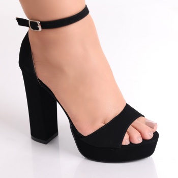 Jadoli Ladies Μαύρα Eco Leather Σανδάλια με τακούνι - Img 3
