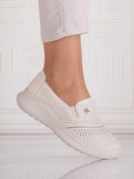 Pantofi casual Bej dama din Piele Ecologica Aurasta - Img 3