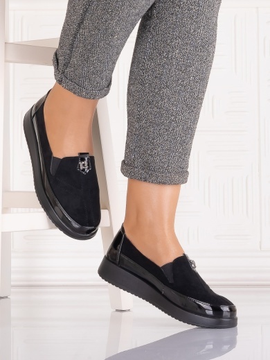 Pantofi casual Negri dama din Piele Ecologica Assia - Img 3