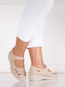 Pantofi dama casual Bej din Piele Ecologica Araua - Img 4
