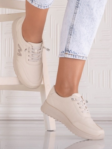Pantofi dama Casual Bej din Piele Ecologica Arela